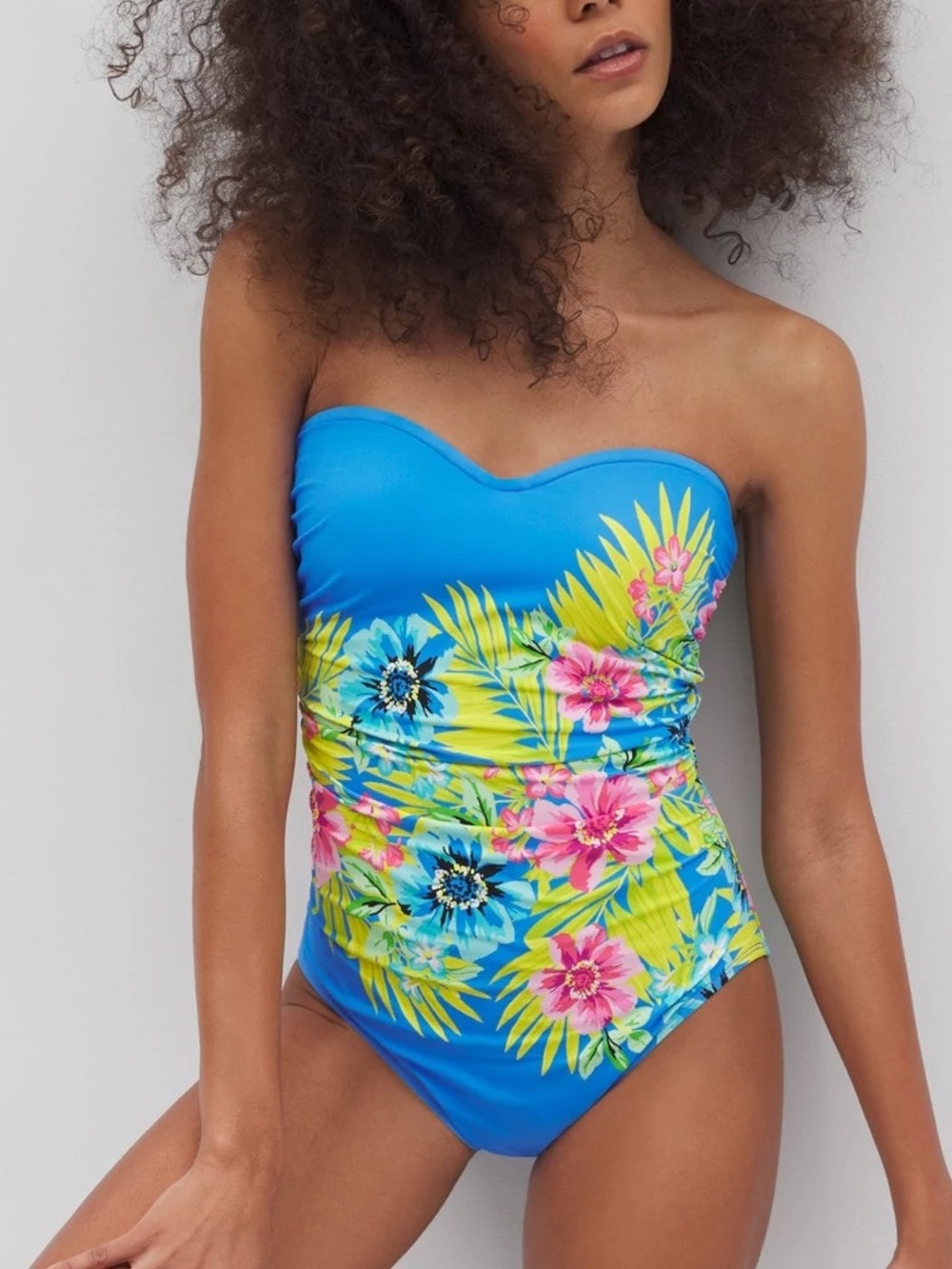 Bleu Rod Beattie “Let’s Get Away” Shirred Bandeau One-Piece Suit size 6